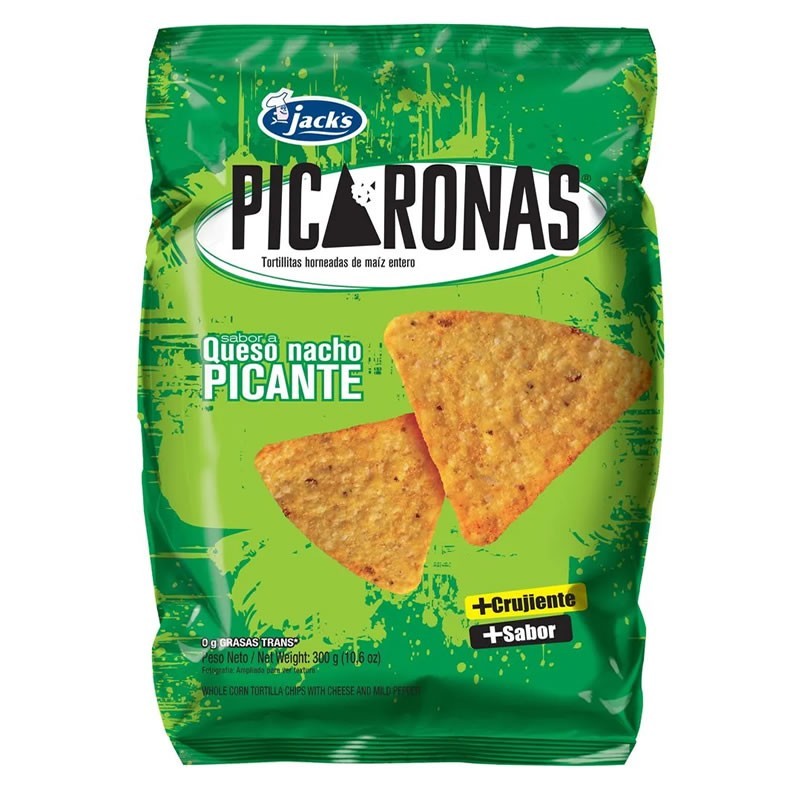 Picaronas Queso Nacho Jalapeño – Snack Picante de Maíz Picaronas Queso Nacho Jalapeño – Snack Picante de Maíz