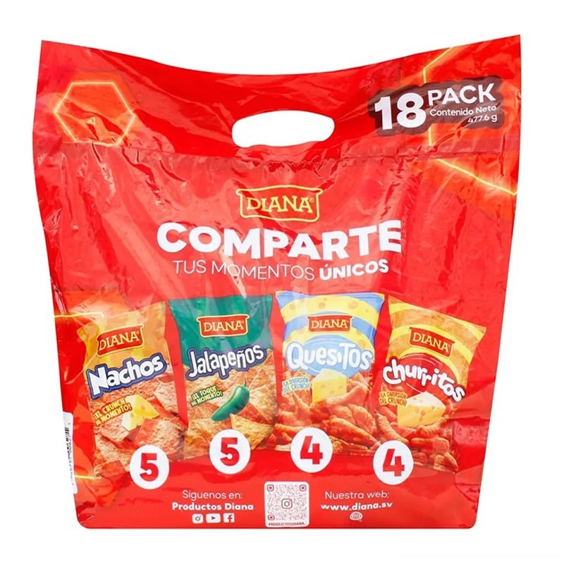 Surtido Diana Mix – Paquete de 18 Snacks Surtido Diana Mix – Paquete de 18 Snacks